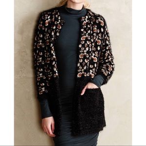 Anthropologie feathered cardigan